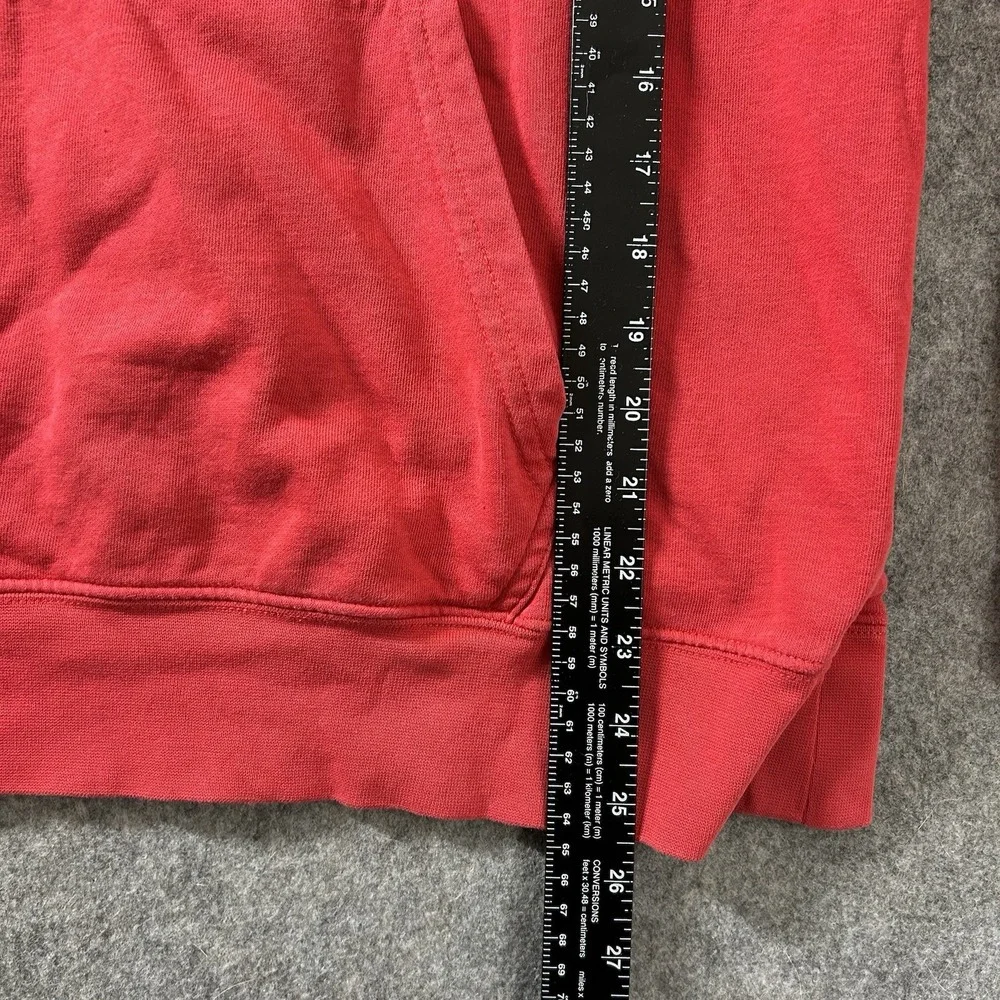 The North Face Sweater Mens Medium Red Pullover Hoodie Cotton Blend Pocket